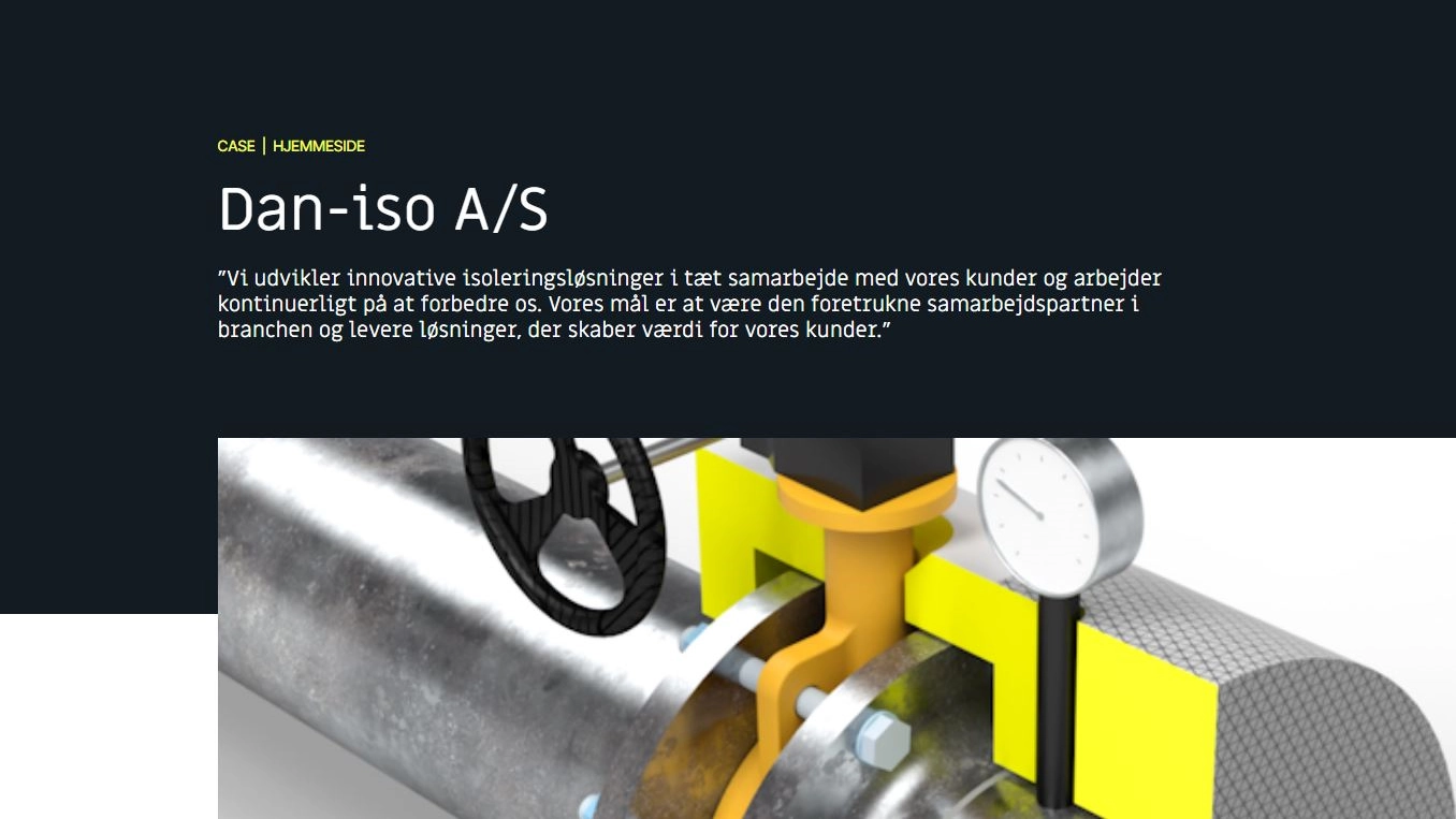 Visualisering af teknisk isolering fra Dan-iso vist i SkySolutions casebeskrivelse